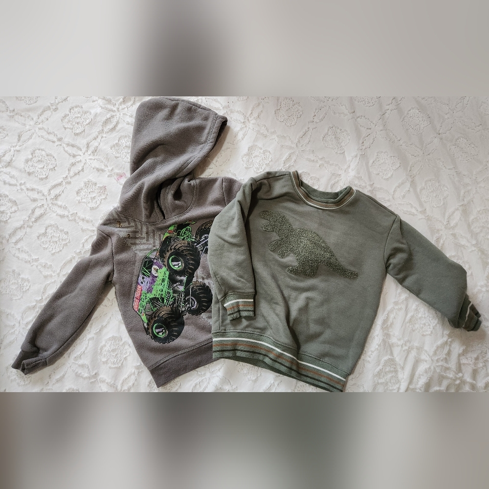 Kids' Dinosaur and Monster Truck Sweatshirts